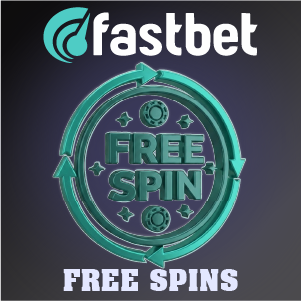Fastbet free spins banner featuring a circular ‘Free Spin’ badge with arrows on a dark gradient background, with ‘Fastbet Free Spins’ text.