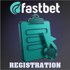 Fastbet registration banner showing a clipboard with a cursor and poker chip icon on a dark gradient background, with ‘Fastbet Registration’ text.